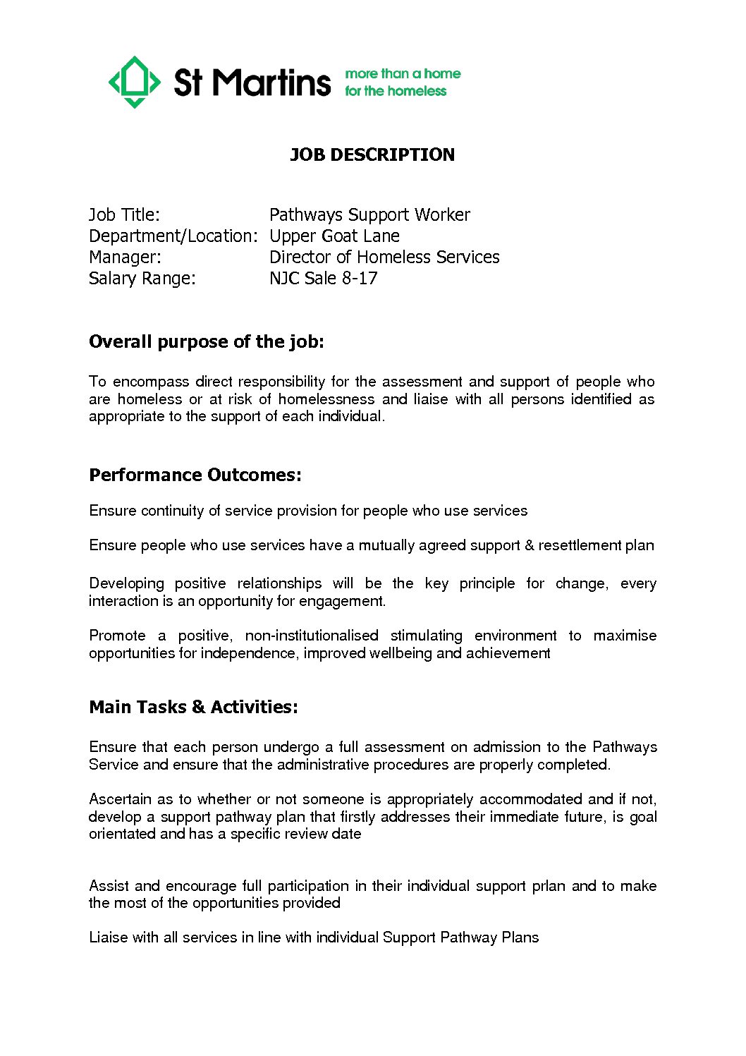 Featured image for Pathways Support Worker - Homeless Services Feb 20