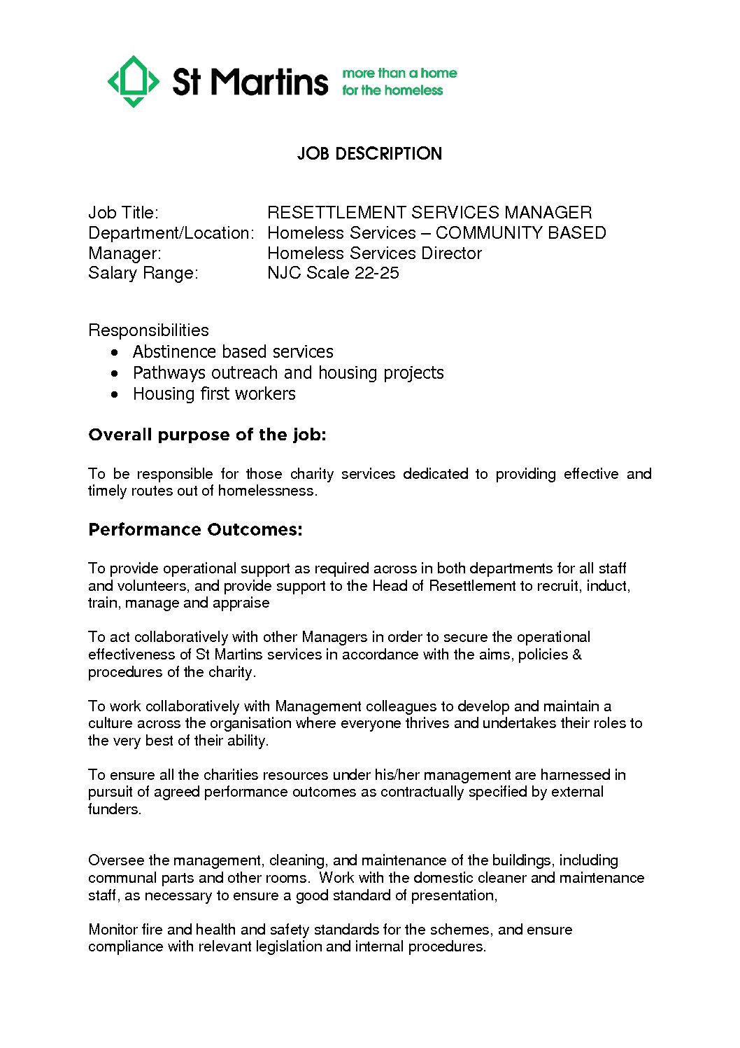 Featured image for resettlement services manager Homeless Services Jan 2020