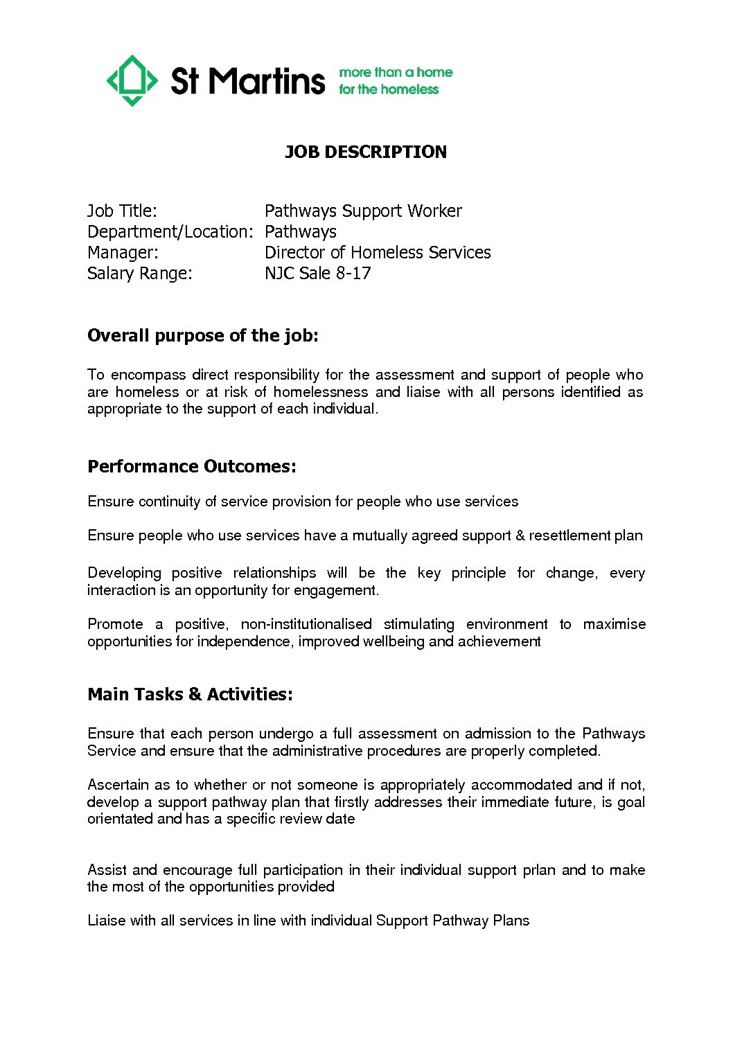 Featured image for Pathways Support Worker - Homeless Services Feb 20