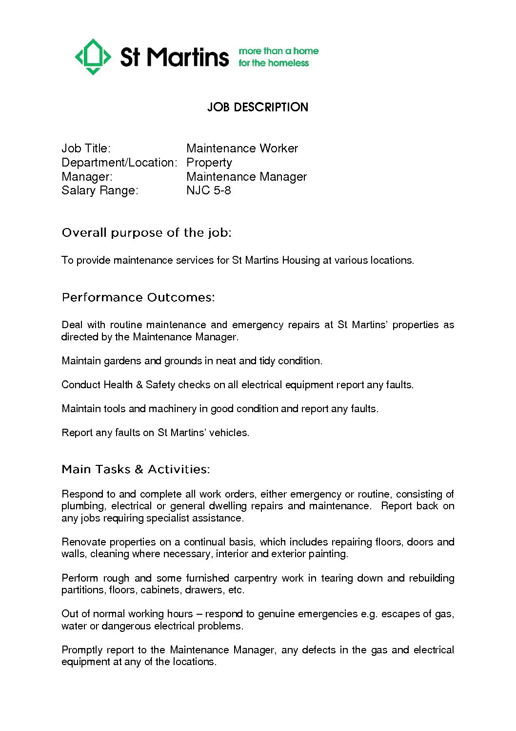 Featured image for Maintenance Worker Sept 2020