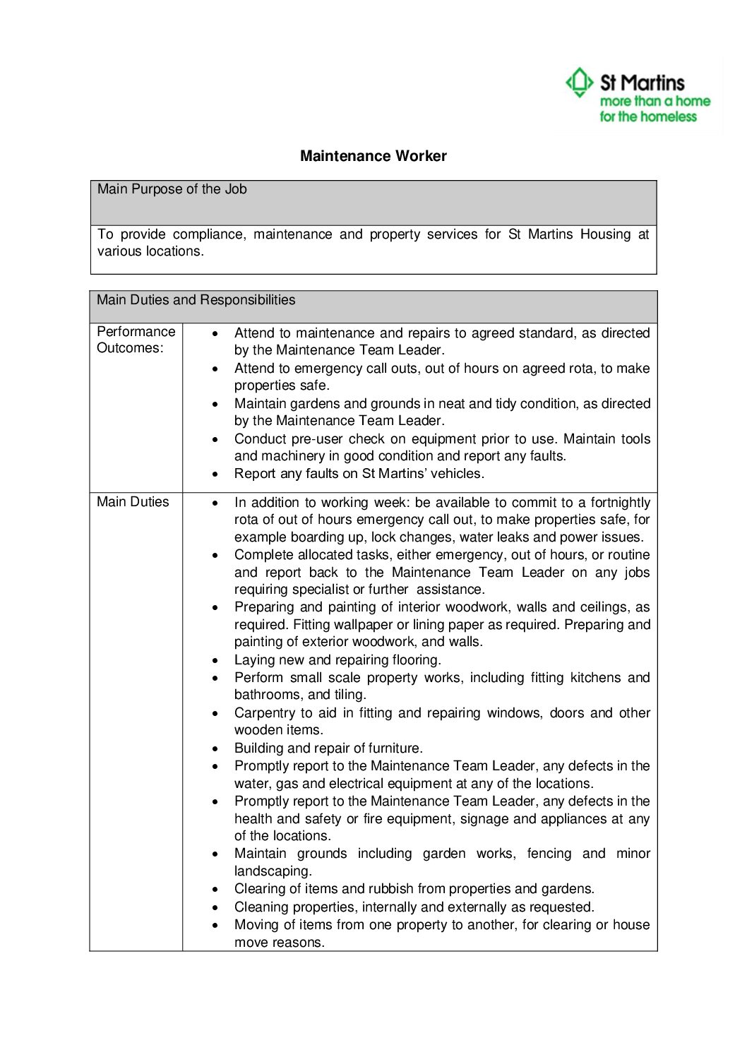Featured image for Maintenance Worker