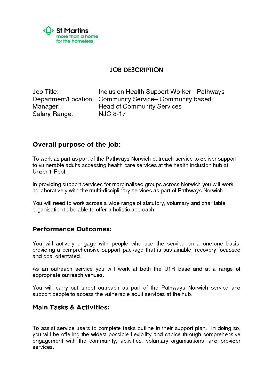 Featured image for Inclusion Health support worker - pathways feb 2020