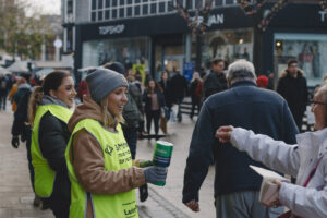 Volunteering in the street collection