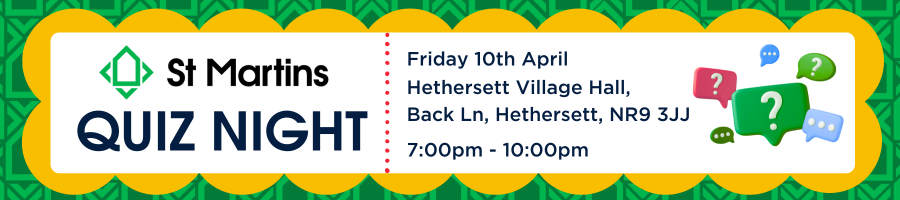 St Martins Quiz Night 10th April 2026 at Hethersett Village Hall